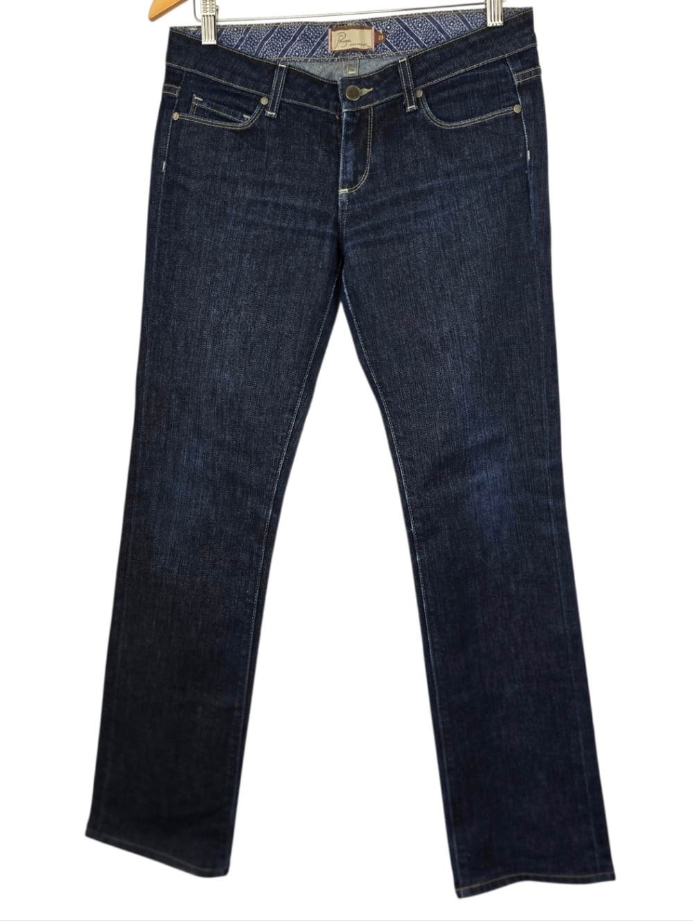 PAIGE Blue Heights Jeans Women’s Size 29 Dark Wash Low Rise Y2K Designer Casual